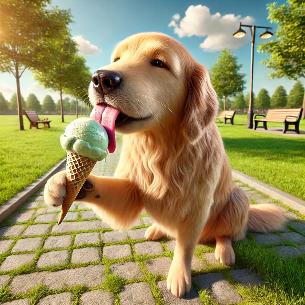 Dog wif icecream